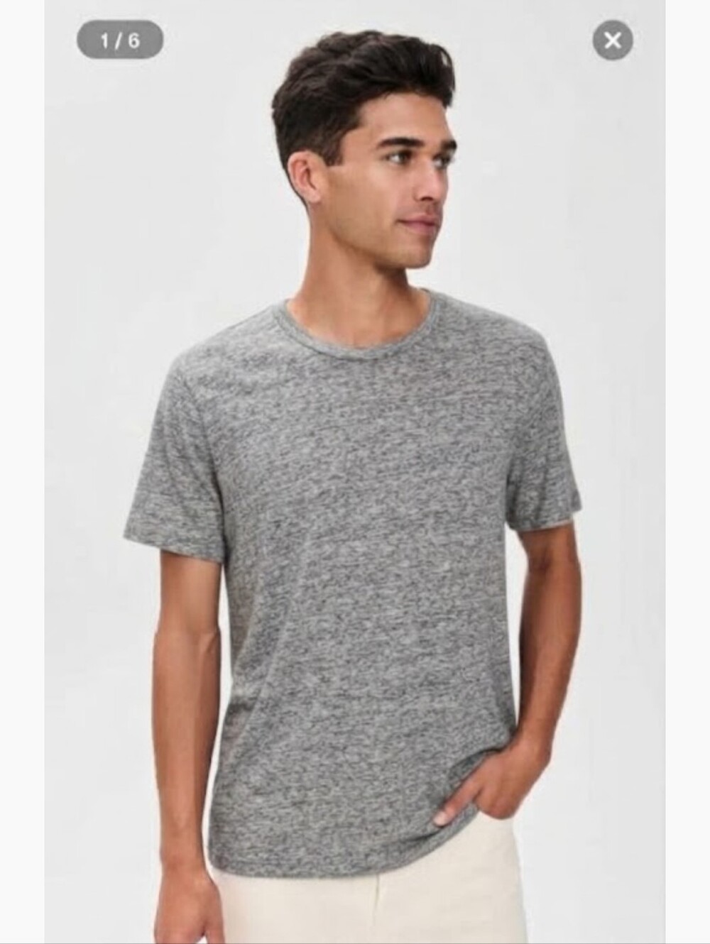 Marine Layer Signature Crew Tee Size XL Heathered Gray